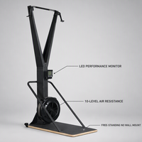 Simulateur de ski cardio commercial sur pied avec résistance à l'air, 10 niveaux réglables, écran LED et cadre en acier pour salle de sport - Vente en gros