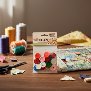 Bottoni in legno Ilan 18mm, confezione da 25 colori per artigianato e cucito - Product Image 2