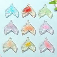 Breloques en plastique à paillettes, queue de sirène, pour collier, bracelet, pendentif, accessoires de bijoux DIY