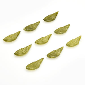 Zhubi 12x30mm colorato foglia di ibisco ciondolo perle di vetro gradiente colore sottile foglia <span class=keywords><strong>perline</strong></span> di cristallo per fai da te fare regali - Product Image 3