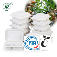 LR Restaurant Klappbare Lebensmittelbehälter Salat-Plastikbehälter Mikrowellengeeignet Meal-Prep-Behälter Einweg-Bento-Lunchbox zum Mitnehmen