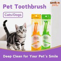 Brosse à dents pour animaux de compagnie, pour chiens et chats, petite tête, poils doux, brosse de nettoyage des dents imperméable, élimine la plaque dentaire, outil de soins bucco-dentaires
