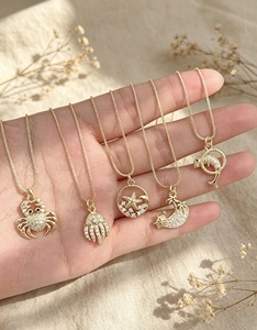 Gold Plated Zircon Sea Animal Pendant Necklace Fashion Jewelry Design Link <b>Chain</b> Micro Insert Jewelry for Women Pendant Necklace - Product Image 5