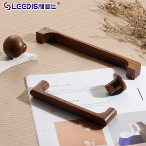 LGEDIS Solid Wood Cabinet Handle Bar Walnut Rustic Style For Drawer Kitchen <b>Wardrobe</b> - Product Image 1
