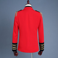 Nouveau costume de marin officier de marine rouge, veste de costume pour homme, veste de fanfare à franges, uniforme pour adulte, veste + pantalon