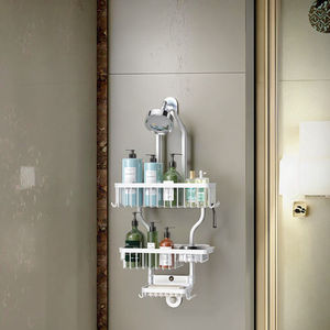 Estante de ducha de metal OEM con almacenamiento de jabón de champú Estante de baño de pared de aluminio sin perforaciones - Product Image 4