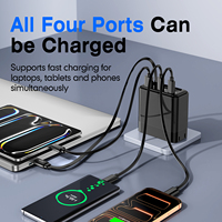 Chargeur GaN 3-en-1 100W en gros avec câble rétractable, prise pliable US, adaptateur EU/UK pour téléphone et ordinateur portable, charge rapide