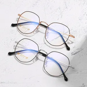 FANXUN 977, de aleación de titanio ultraligera montura de gafas, gafas poligonales de tendencia Retro, estilo de moda Unisex