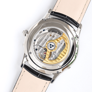 Refined Men's Self-Winding Mechanical Watch Moon Phase <b>Calendar</b> Leather Strap Stainless Steel Case for Office and Everyday Occas - Product Image 6