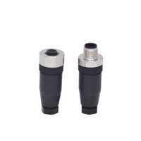 IP67 Waterproof Gold-Plated Brass Contact Nylon Housing Straight M12 3P/4P/5P Male Connector Zlconnector M12A-G02 Automotive