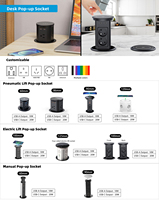 Prise de courant escamotable personnalisée, prise de bureau, prise intelligente de cuisine, Wifi avec USB et charge sans fil, prise de courant de bureau