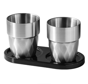 Bouteille isotherme en acier inoxydable 304 de 300 ml à double paroi avec motif diamant, idéale pour le café, la bière, le jus, l'eau, parfaite pour la maison, le bureau, le camping et les activités de plein air - Product Image 1