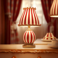 Lampe de table rétro américaine style cirque, décoration de comptoir émaillée rêveuse, lampe d'ambiance pour restaurant
