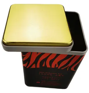 US Square Embossing 200g 400g800g 1000g Customized Black Ceylon Tea Tin Box Manufacturer Wholesale