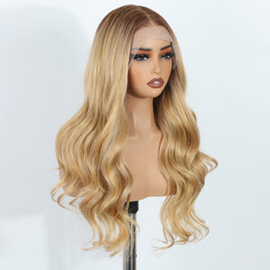 Peluca de Cabello Sintético con Ondas Suaves y Sin Nudos, Frente de Encaje 13x4, Fibra Futura, Sin Llama, Encaje Frontal 360 HD, Sin Pegamento - Product Image 2