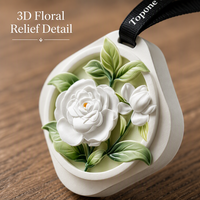 TopOne Diffuseur Aroma Plâtre Floral 3D Désodorisant Auto Pierre Parfumée Ruban Logo Boîte Cadeau