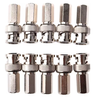 Adaptor Koaksial BNC Male ke BNC Female 75 Ohm dengan Mur Hex untuk Ekstensi Kabel Video RG59/RG6 (Berlapis Nikel)