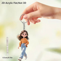 Mädchen-Schlüsselanhänger, Modischer Niedlicher 2D Flacher Acryl-Anhänger, Cooles Mädchen-Accessoire, Schlüsselring für Männer, Schlüsselanhänger für Damenhandtaschen, Geschenk