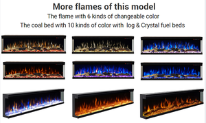<span class=keywords><strong>Chimenea</strong></span> <span class=keywords><strong>Eléctrica</strong></span> <span class=keywords><strong>Panorámica</strong></span> de 3 Lados Empotrada en la Pared con Llama Simulada para Hogar y Hotel - Product Image 4
