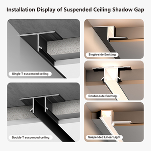 Moderno profilo in lega di alluminio per soffitti sospesi di ville, accessorio per <span class=keywords><strong>cartongesso</strong></span> con scanalatura decorativa a muro e shadow gap - Product Image 5