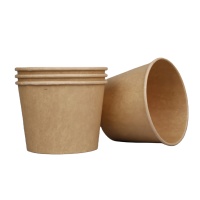 Seau à soupe en papier kraft personnalisé avec couvercle en papier bol et tasse à soupe en papier kraft jetables