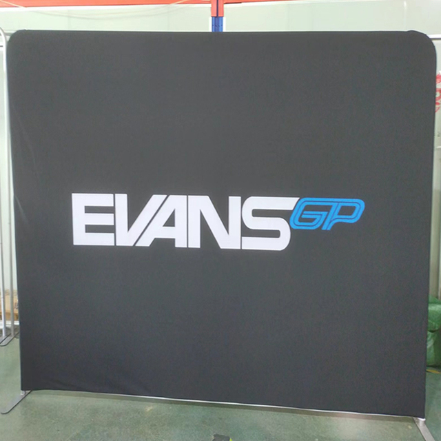 Custom Printed Silver Dye Sublimation Tension Fabric Photobooth Backdrop with Aluminum Alloy Frame for Trade Shows & Parties