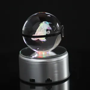 50mm 80mm 3D Crystal Ball Brinquedos Jogos Pokeball Gravação A Laser Presentes De Aniversário