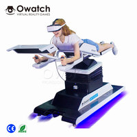 Simulateur de vol intérieur 9D VR Réalité virtuelle Machine de jeu volante Plate-forme de mouvement couchée Centres commerciaux Fabriqué en métal PC durable