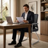 Chaise de bureau ergonomique en maille OEM en gros, chaise de réception pour visiteurs avec accoudoirs, chaises de conférence intérieures