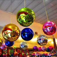 Décoration d'événement géante Boîte de nuit PVC Ballon gonflable Festivals fête or argent Sphère flottante Boule miroir gonflable