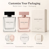 Flacon de parfum en verre de 100 ml, rectangulaire et plat, contenant de parfum, col à sertir de 15 mm, emballage personnalisé avec logo