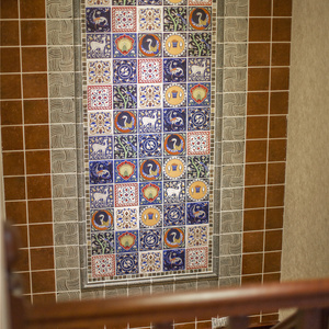 Azulejo de 152x152mm con estampado de pantalla manual, azulejos pequeños de estilo marroquí, con diseño de arte nuevo de México - Product Image 5