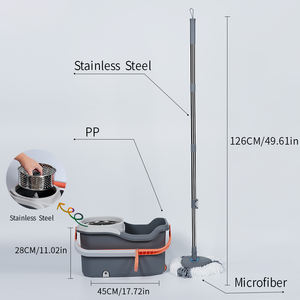 HOLAMOPA - Sistema de Limpieza de Pisos Portátil con Cubo Giratorio y Mango Extensible, Microfibra Resistente - Product Image 3