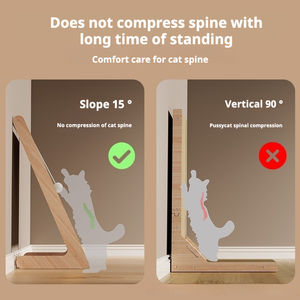 Rascador para Gatos en Forma de L, Sostenible, de Madera/MDF en Ángulo, con Tres Bolas de Sisal, Estilo Básico - Product Image 5