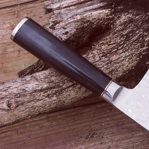 Cuchillo de cocina de acero inoxidable forjado con patrón martillado, cuchillo afilado para rebanar, cuchillo de chef para el hogar. - Product Image 4