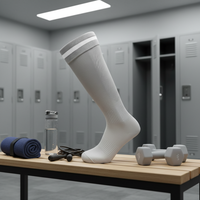 Chaussettes de compression de football pour hommes, personnalisées, antidérapantes, invisibles, en maille, pour l'été, avec matériau en nylon respirant