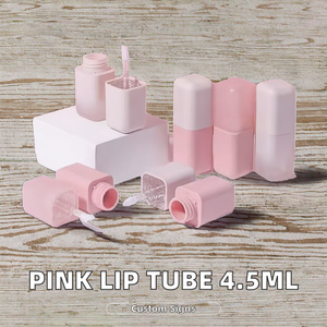 Wadah minyak bibir, kosmetik plastik mewah merah muda, <span class=keywords><strong>Lip</strong></span> <span class=keywords><strong>Gloss</strong></span> lucu, tabung kemasan, Lipstik Cair Mini - Product Image 3