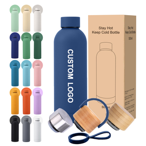 <span class=keywords><strong>Botella</strong></span> de Agua Deportiva de Acero Inoxidable de Doble Pared con Aislamiento al Vacío, Personalizada con Logotipo, Negra Mate de Lujo, 500 ml/750 ml, Aislamiento Térmico de 6 a 12 Horas - Product Image 2