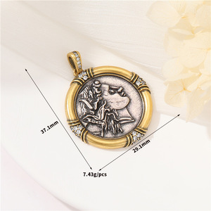 Nouvelle Mode Bronze <span class=keywords><strong>Greco</strong></span> Roman Rétro Vintage Sculpture Pendentif Style pour la Fabrication de Bijoux - Product Image 6