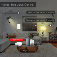 Interrupteur intelligent Wi-Fi Tuya 1 2 3 voies, variateur de lumière Wi-Fi, panneau en verre blanc tactile, 2 voies, Zigbee, variateur de lumière LED 220V