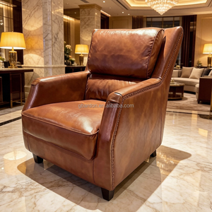 <span class=keywords><strong>Fauteuil</strong></span> <span class=keywords><strong>club</strong></span> vintage en cuir <span class=keywords><strong>marron</strong></span> antique, style Chesterfield classique, pour salon de cigares, bar, hôtel - Product Image 2