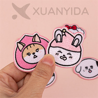 Koreaanse Lage Prijs 3d Cartoon Ijzer Op Kawaii Geborduurde Cartoon Met Kleverig Borduurwerk Klein Dier Hoofd Schattige Patches Voor Kinderen