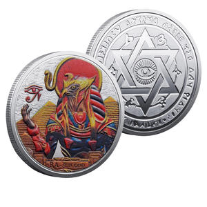 عملة تذكارية معدنية بتصميم إله الشمس المصري (آر) ثنائية اللون، تحفة فنية قابلة للتجميع وديكور - Product Image 4