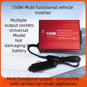 New Aluminium Hot 150W Dual USB 150W EU/US Socket <strong>DC</strong> <strong>12V</strong> to <strong>AC</strong> 110V/220V Power Converter <strong>Adapter</strong> Portable Car Power Inverter - Product Image 4