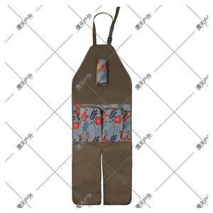 Delantal de jardín con múltiples bolsillos para almacenamiento de herramientas, color caqui gris, tela Oxford floral para jardinería - Product Image 2