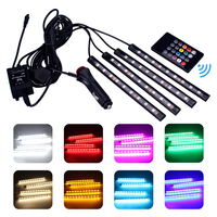 Fernbedienung 9LED 12LED 18LED Auto RGB LED Blitz Neon Auto-Innenbeleuchtung Lampenstreifen Auto-Boden Dekorative Atmosphärenbeleuchtung