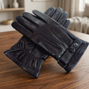 Gants de vélo d'hiver haut de gamme unisexes, compatibles écran tactile, chauds, respirants, tendance, pour le cyclisme, en similicuir gaufré 7308, emballage inclus - Product Image 2