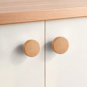 Manija y Pomo para muebles de roble conciso Qiansi, herrajes para armario de cocina de madera, manija redonda para cajón de armario - Product Image 6