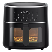Friteuse à air numérique en acier inoxydable avec fenêtre, haute capacité, à convection, pour la famille, pour cuisson vapeur et grillades