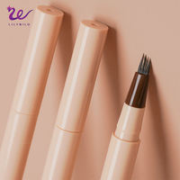 Crayon à sourcils liquide minéral waterproof Lilywild, effet microblading, pointe à 4 fourches, effets de poils naturels, 6 couleurs, tenue toute la journée